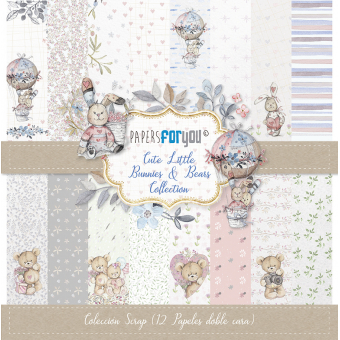 Papers For You Cute Little Bunnies and Bears Scrap Paper Pack (12pcs) (PFY-1420) ( PFY-1420)